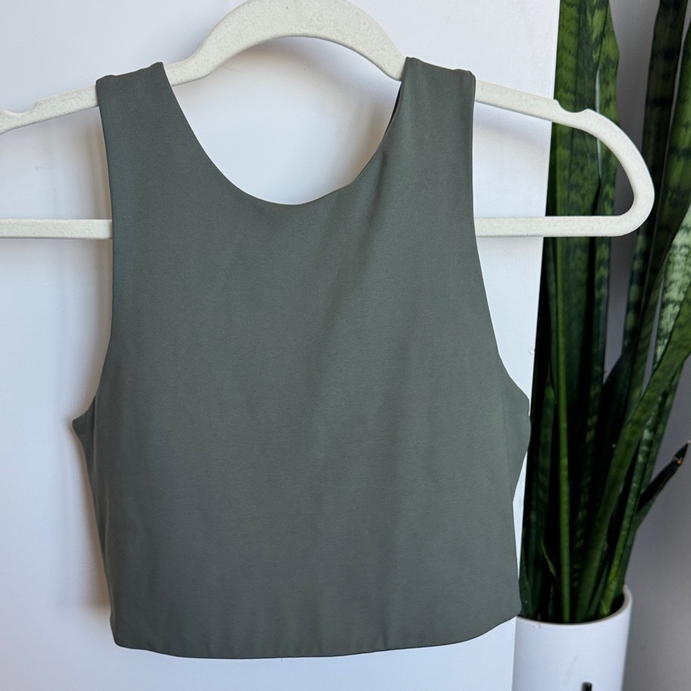 NWOT girlfriend collective Olive Green Cropped Tank Top